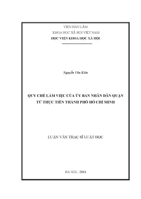 Nâng Cao Chất Lượng Quy Chế Làm Việc Của Ủy Ban Nhân Dân