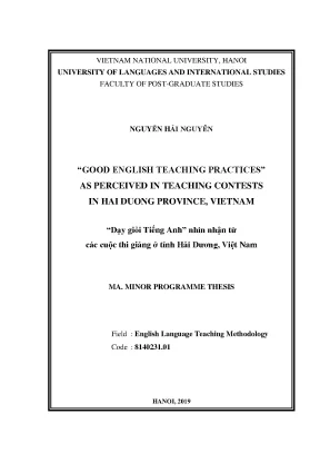 Thực Hành Dạy Tiếng Anh Tốt Nhất Qua Các Cuộc Thi Giảng 