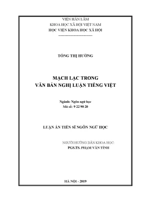 Mạch Lạc Trong Văn Bản Nghị Luận Tiếng Việt: Nghiên Cứu