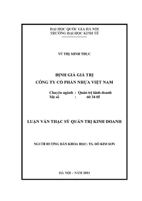 Định Giá Giá Trị Công Ty Cổ Phần Nhựa Việt Nam: Phân