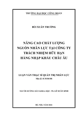 Nâng cao chất lượng nguồn nhân lực tại công ty nhập khẩu