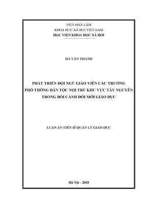 Phát Triển Đội Ngũ Giáo Viên Trường Phổ Thông Dân Tộc