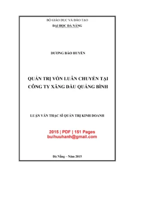 Luận văn quản trị vốn luân chuyển tại Petrolimex Quảng Bình