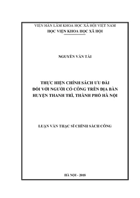 Chính Sách Ưu Đãi Đối Với Người Có Công Tại Huyện Thanh