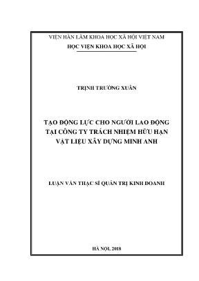 Tạo Động Lực Cho Người Lao Động Tại Công Ty TNHH Vật