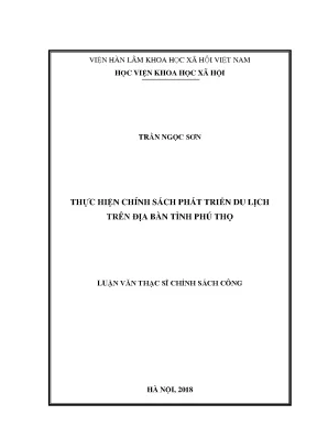 Chính Sách Phát Triển Du Lịch Tỉnh Phú Thọ: Thực Trạng