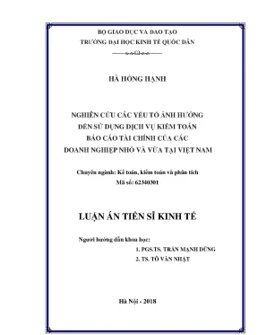 Nghiên Cứu Các Yếu Tố Ảnh Hưởng Đến Sử Dụng Dịch Vụ Kiểm