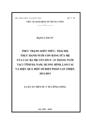 Nghiên Cứu Kiến Thức và Thực Hành Nuôi Con Bằng Sữa Mẹ