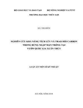 Tích lũy và trao đổi carbon rừng ngập mặn Xuân Thủy