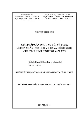 Giải Pháp Nâng Cao Nguồn Nhân Lực Khoa Học và Công Nghệ