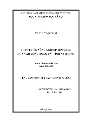 Phát Triển Nông Nghiệp Bền Vững Dựa Vào Cộng Đồng Tại 