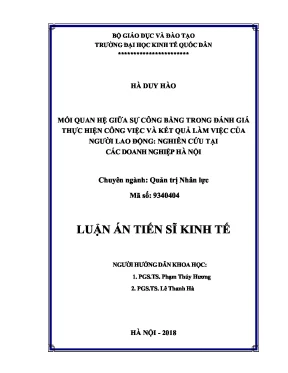 Nghiên cứu mối quan hệ giữa công bằng trong đánh giá 