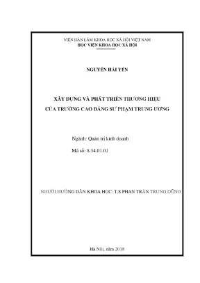 Xây Dựng và Phát Triển Thương Hiệu Trường Cao Đẳng Sư