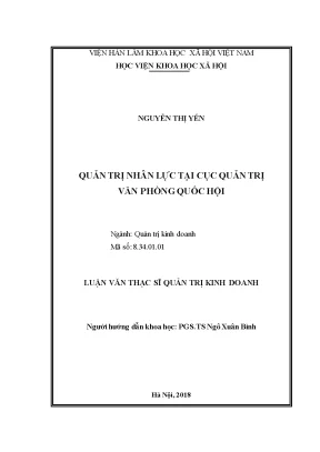 Nâng Cao Hiệu Quả Quản Trị Nhân Lực Tại Cục Quản Trị Văn
