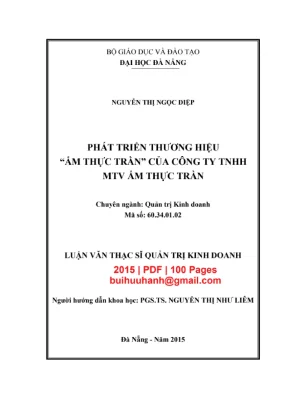 Luận văn thạc sĩ: Phát triển thương hiệu (QTKD - PDF)