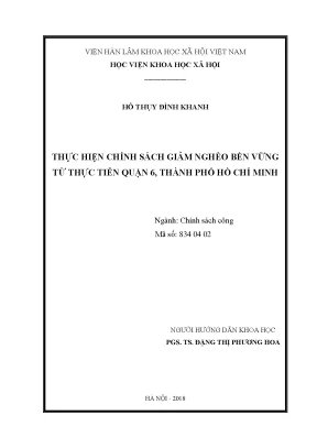 Chính Sách Giảm Nghèo Bền Vững Tại Quận 6, TP.HCM: Thực