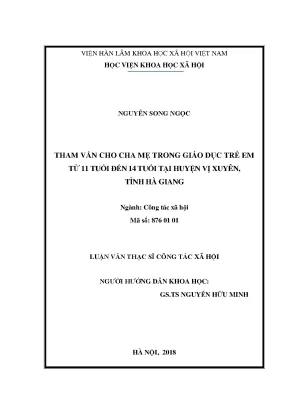 Tham Vấn Giáo Dục Cho Cha Mẹ Trẻ Em Từ 11 Đến 14 Tuổi
