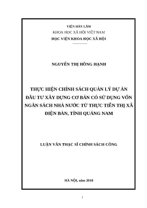 Nâng cao hiệu quả quản lý dự án đầu tư xây dựng tại Điện