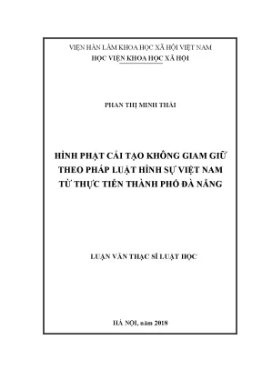 Nghiên cứu hình phạt cải tạo không giam giữ tại Đà Nẵng