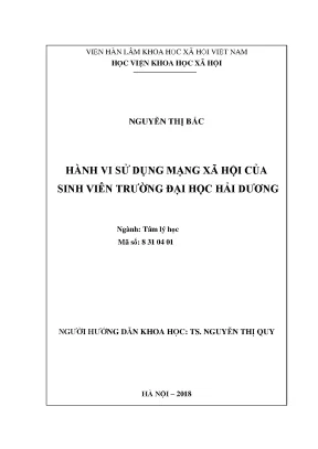 Hành Vi Sử Dụng Mạng Xã Hội Của Sinh Viên Đại Học Hải Dương