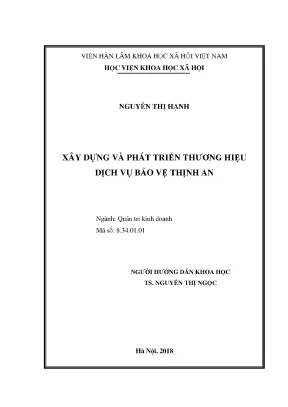 Xây Dựng và Phát Triển Thương Hiệu Dịch Vụ Bảo Vệ Thịnh An