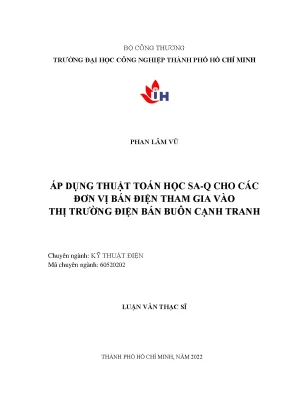 Áp Dụng Thuật Toán SA-Q Trong Thị Trường Điện Bán Buôn