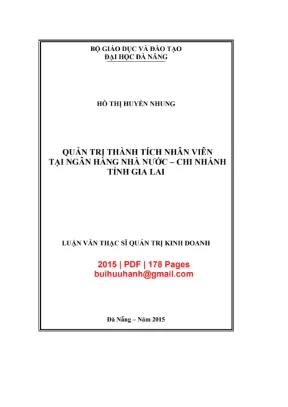 Luận văn Quản trị thành tích nhân viên tại Ngân hàng (PDF)