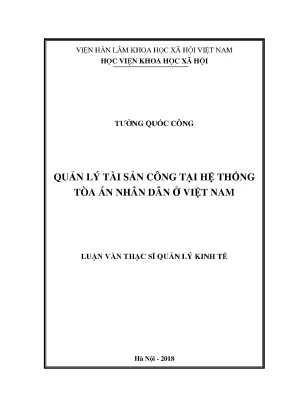 Quản Lý Tài Sản Công Tại Hệ Thống Tòa Án Nhân Dân Việt Nam