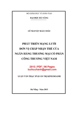Mạng lưới ĐVCNT Vietinbank: Luận văn & Giải pháp phát triển