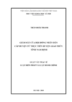 Nâng Cao Hiệu Quả Giám Sát Của Hội Đồng Nhân Dân Cấp