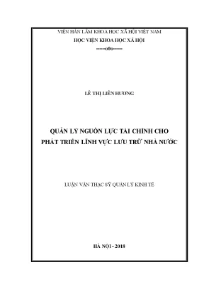 Quản Lý Nguồn Lực Tài Chính Để Phát Triển Lĩnh Vực Lưu