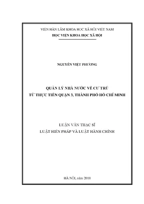 Quản Lý Nhà Nước Về Cư Trú Tại Quận 3, TP. Hồ Chí Minh: