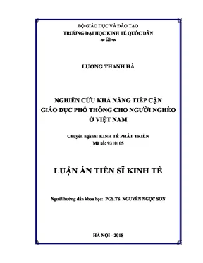 Khả Năng Tiếp Cận Giáo Dục Phổ Thông Cho Người Nghèo Tại