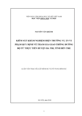 Kiểm Sát Khám Nghiệm Hiện Trường Vụ Án Giao Thông Đường