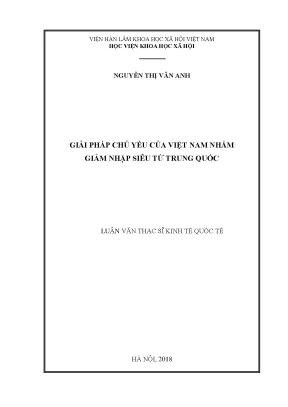 Giải Pháp Giảm Nhập Siêu Từ Trung Quốc Của Việt Nam