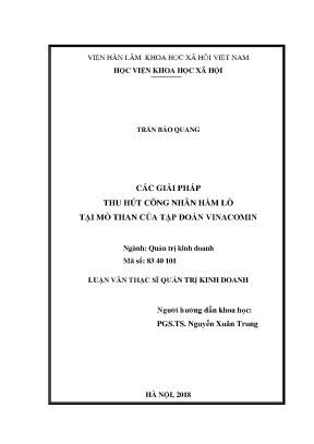 Giải Pháp Tăng Cường Thu Hút Công Nhân Hầm Lò Tại Vinacomin