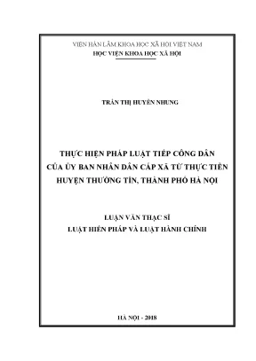 Thực Hiện Pháp Luật Tiếp Công Dân Tại Ủy Ban Nhân Dân