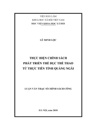Chính Sách Phát Triển Thể Dục Thể Thao Tại Quảng Ngãi: