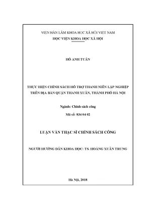 Chính Sách Hỗ Trợ Thanh Niên Lập Nghiệp Tại Quận Thanh