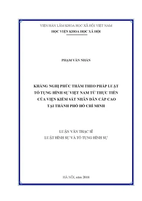 Kháng Nghị Phúc Thẩm Hình Sự Tại TP. Hồ Chí Minh: Thực