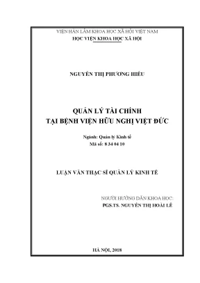 Quản Lý Tài Chính Hiệu Quả Tại Bệnh Viện Hữu Nghị Việt Đức