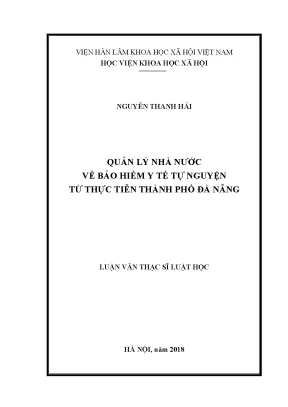 Quản Lý Nhà Nước Về Bảo Hiểm Y Tế Tự Nguyện Tại Đà Nẵng