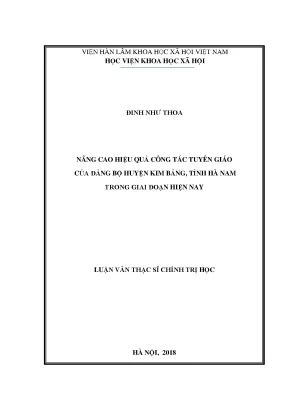 Nâng Cao Hiệu Quả Công Tác Tuyên Giáo Của Đảng Bộ Huyện 