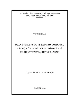 Quản Lý Nhà Nước Về Đào Tạo Cán Bộ, Công Chức Cấp Xã Tại