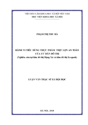 Nghiên cứu hành vi tiêu dùng thực phẩm thịt lợn an toàn
