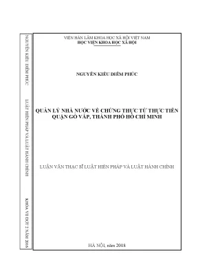 Quản Lý Nhà Nước Về Chứng Thực Tại Quận Gò Vấp, TP.HCM: