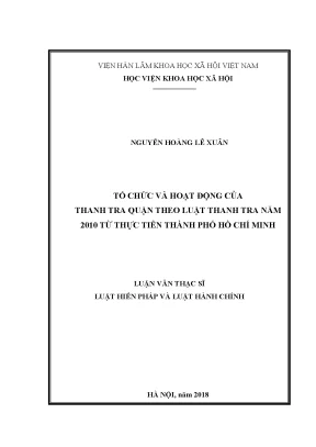 Tổ Chức và Hoạt Động Thanh Tra Quận Tại Thành Phố Hồ Chí