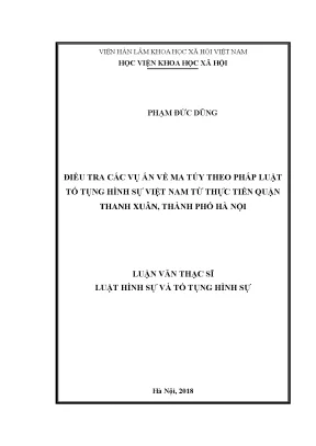 Nâng Cao Hiệu Quả Điều Tra Vụ Án Ma Túy Tại Quận Thanh