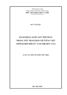 Nghiên cứu hành động ngôn ngữ phê phán trong tiểu phẩm