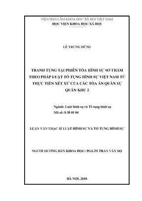 Nâng Cao Chất Lượng Tranh Tụng Tại Phiên Tòa Hình Sự Sơ